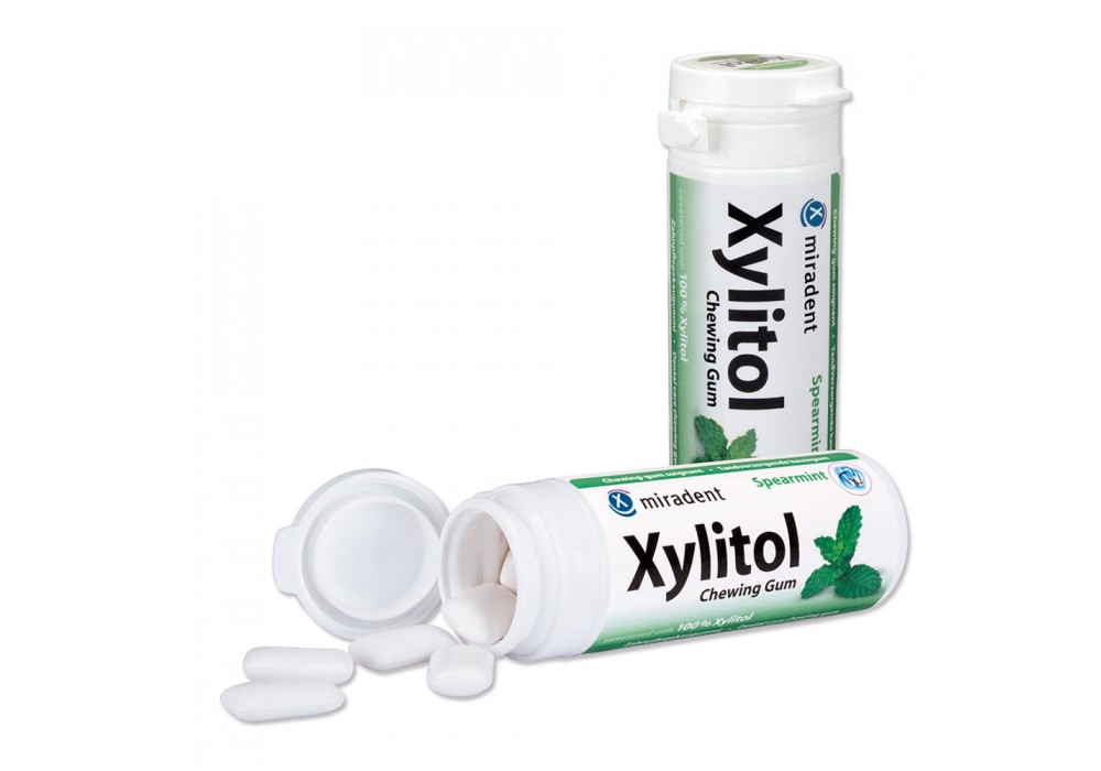 Miradent Xylitol Chewing Gum Spearmint Medistore.at