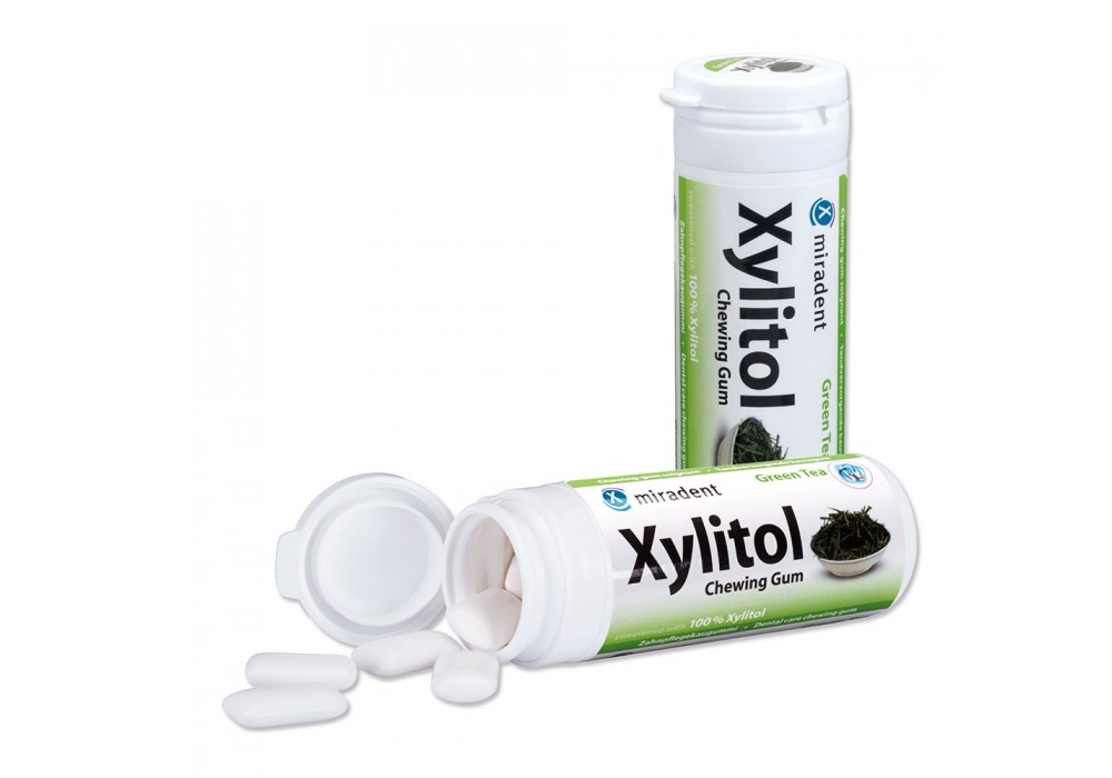 Miradent Xylitol Chewing Gum Green Tea Medistore.at
