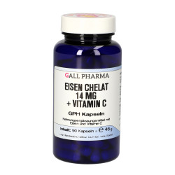 Eisen Chelat 14 mg + Vitamin C GPH Kapseln